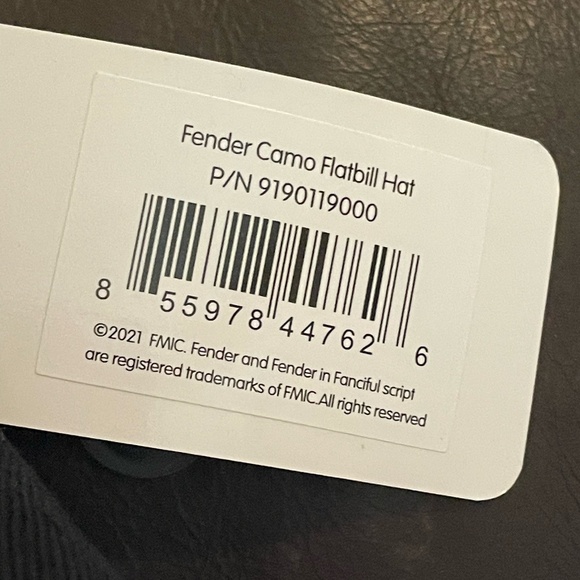 Fender Camo 100% Cotton Flat Bill Hat / Cap NWT - Picture 3 of 8